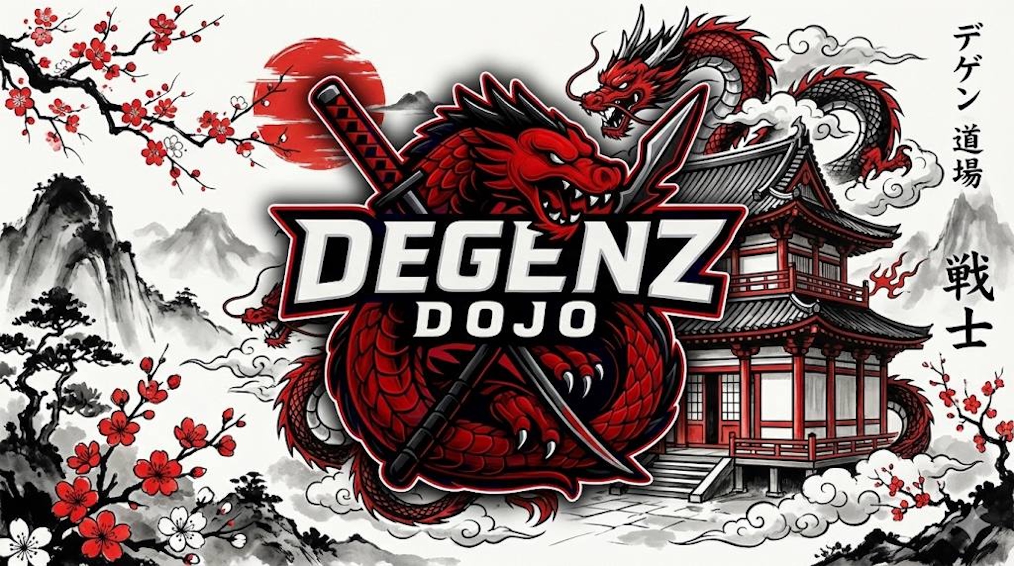 DegenZDojo — banner with Kick stream branding